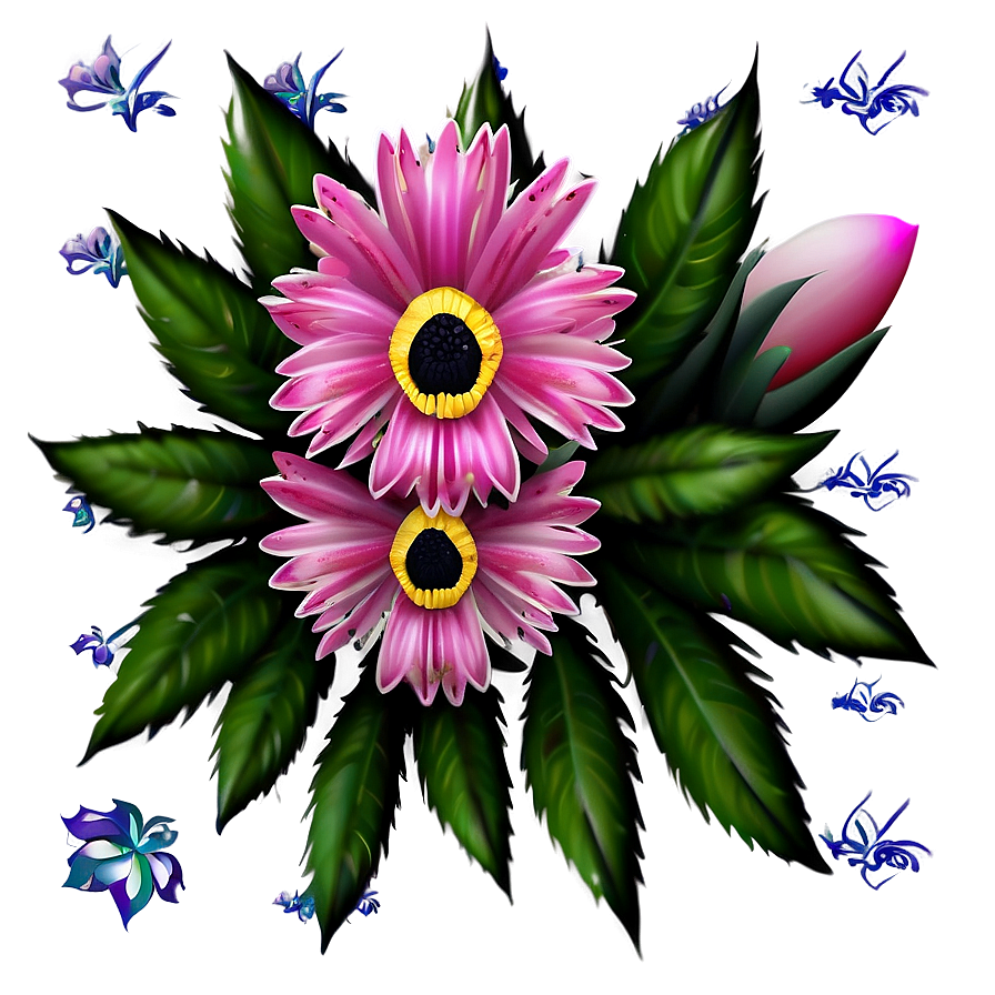 Pink Flower Border Png 05242024 PNG image