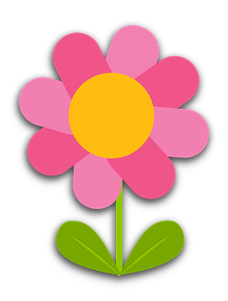 Pink Flower Cartoon Illustration PNG image