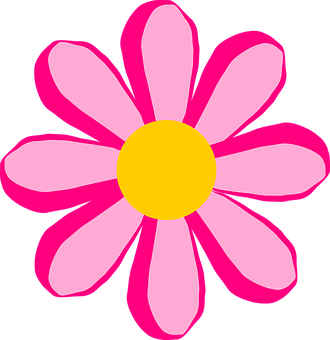 Pink Flower Graphicon Black Background PNG image