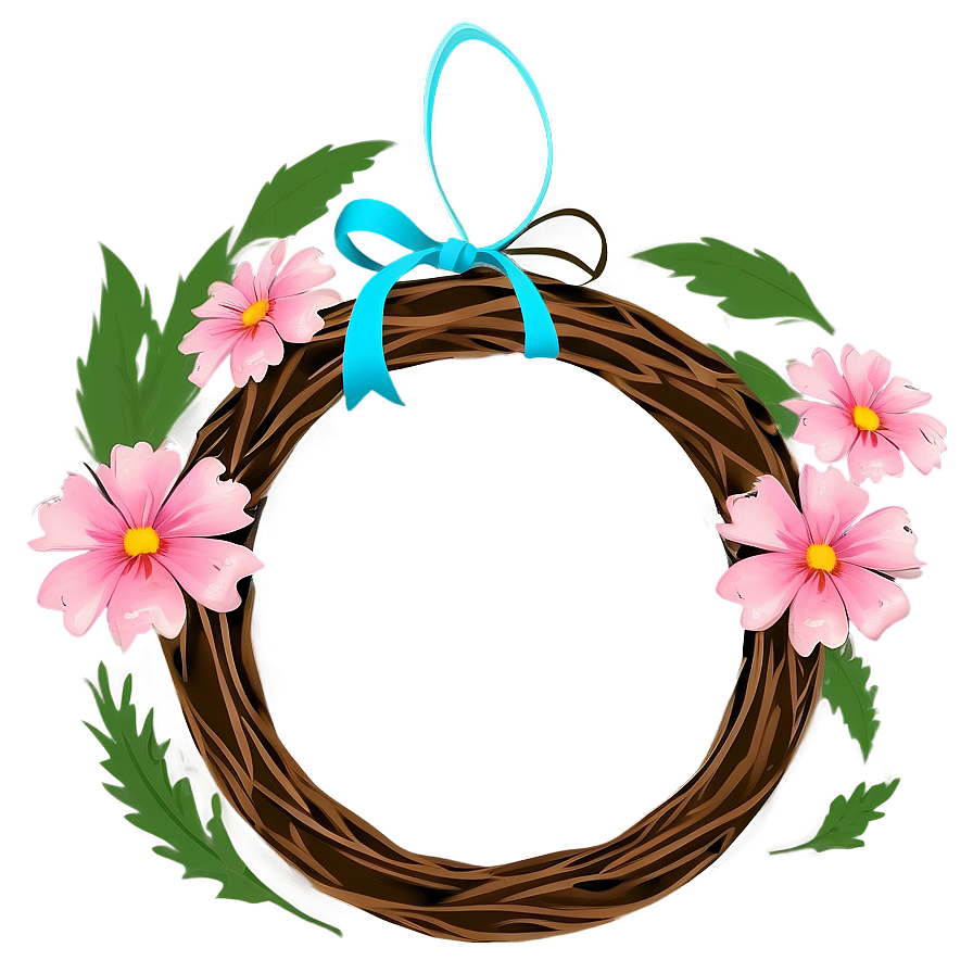 Pink Flower Wreath Png 05242024 PNG image