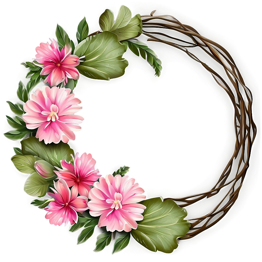 Pink Flower Wreath Png 56 PNG image