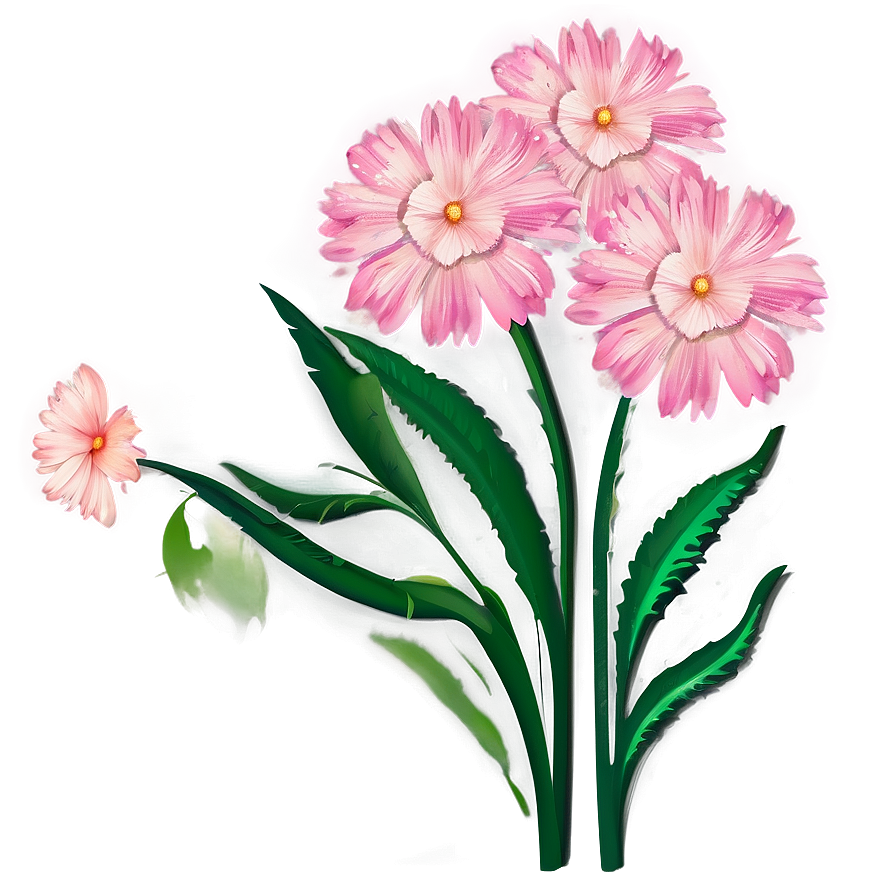 Pink Flowers Art Png 05242024 PNG image