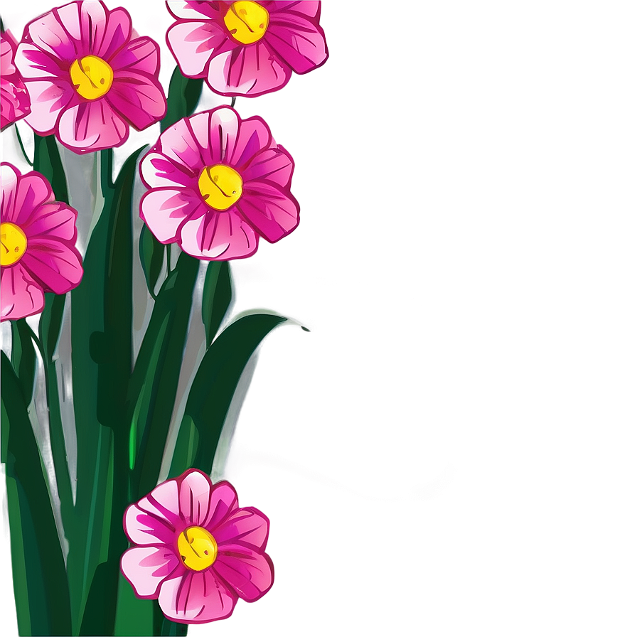 Pink Flowers Cartoon Png 05242024 PNG image