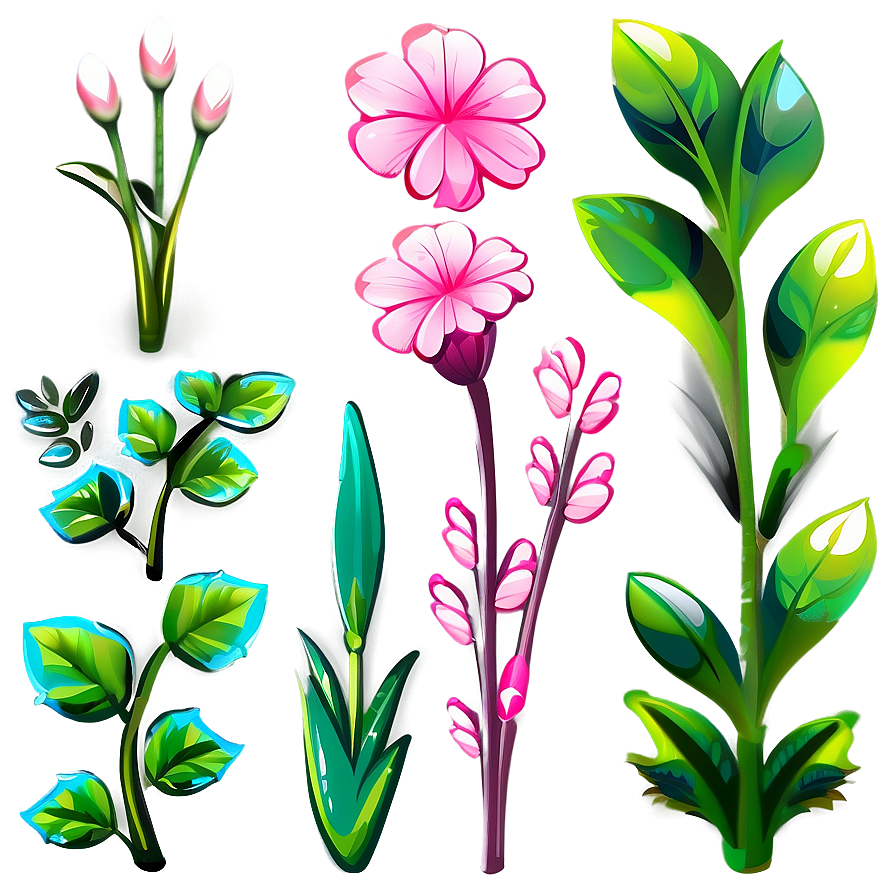 Pink Flowers Cartoon Png 91 PNG image