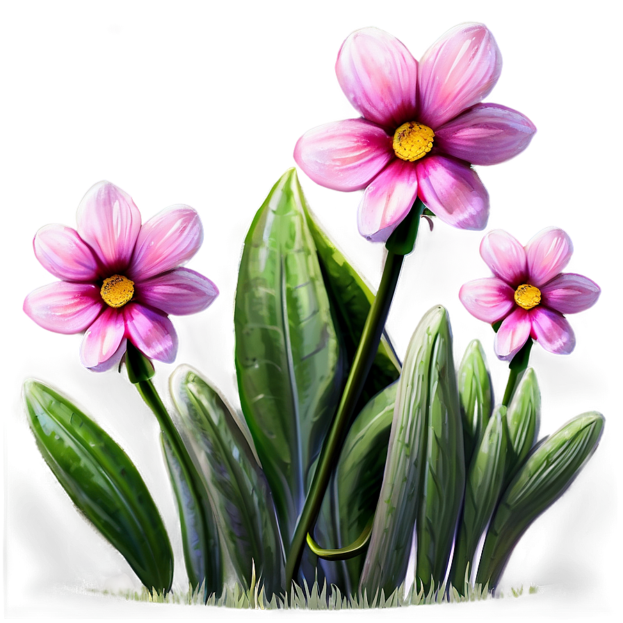 Pink Flowers Field Png 05242024 PNG image