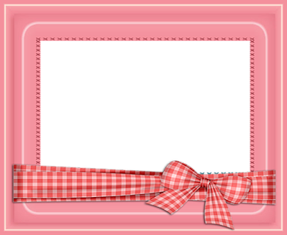 Pink Frame Black Center Checkered Bow PNG image