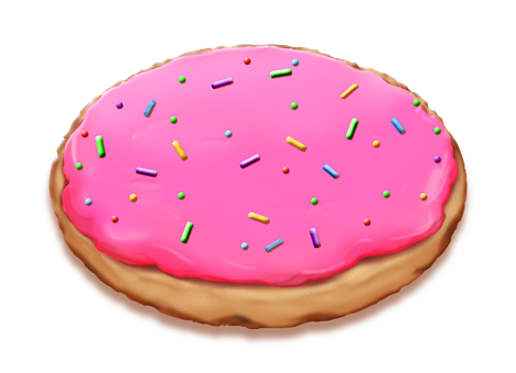 Pink Frosted Sprinkle Cookie PNG image