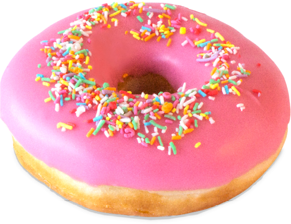 Pink Frosted Sprinkle Doughnut.png PNG image