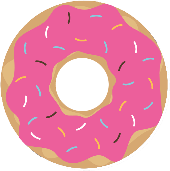 Pink Frosted Sprinkled Doughnut Illustration PNG image