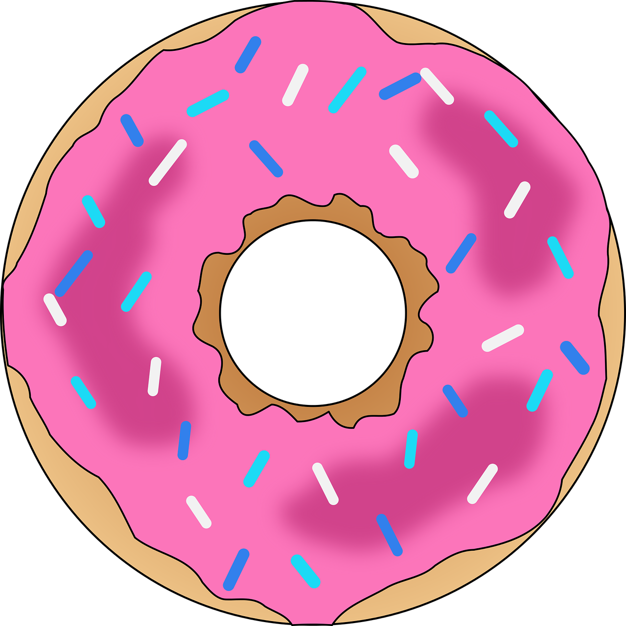 Pink Frosted Sprinkled Doughnut Illustration.png PNG image