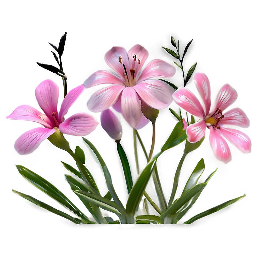 Pink Garden Flowers Png Vvo PNG image