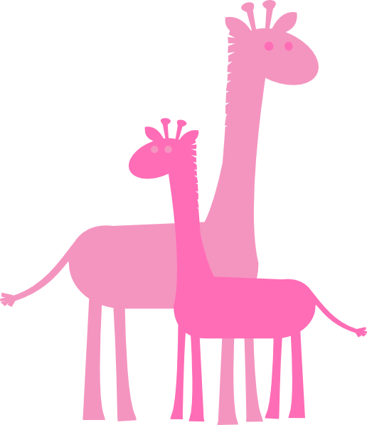 Pink Giraffe Cartoon Illustration PNG image