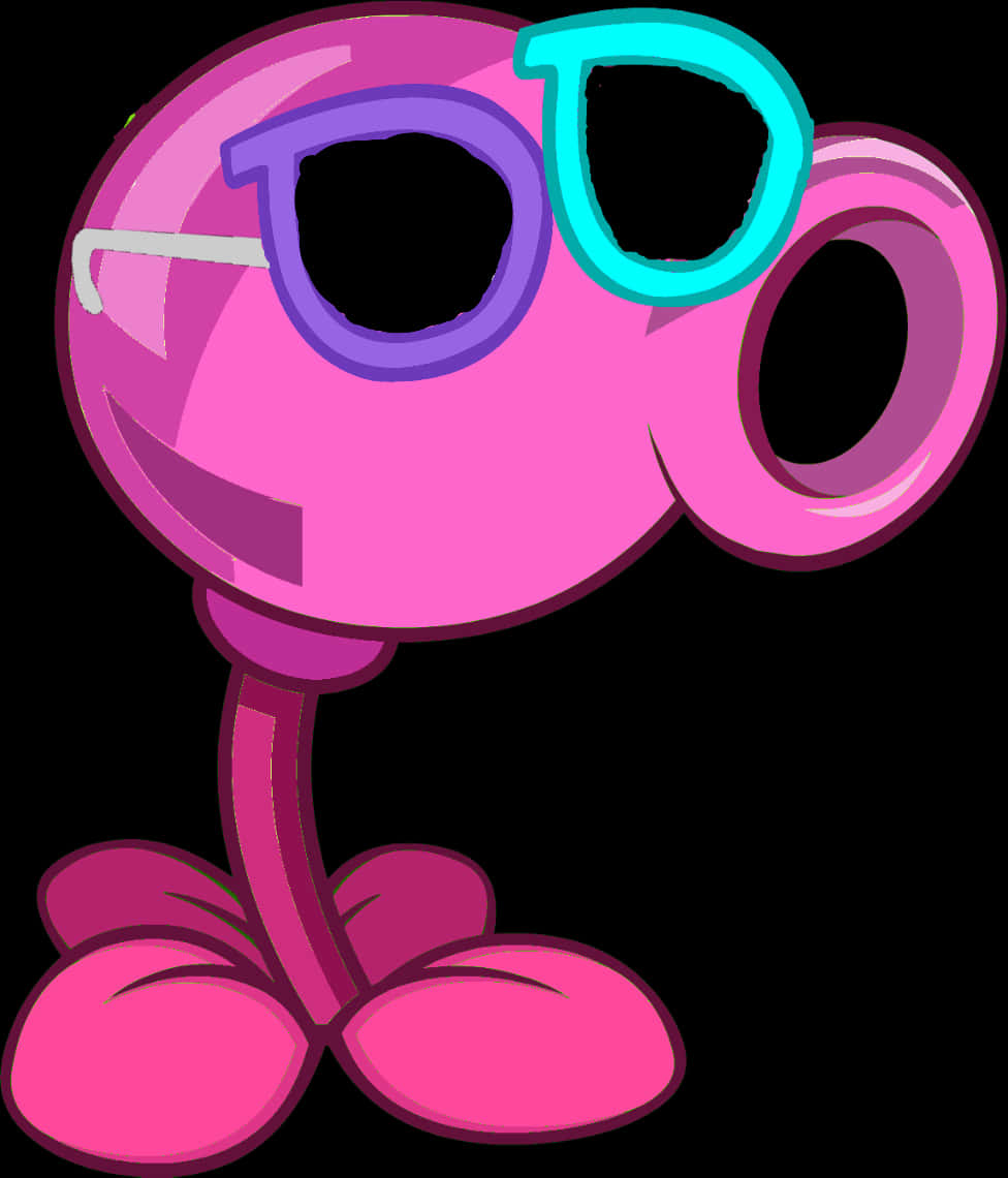 Pink Glasses Cartoon Character PNG image