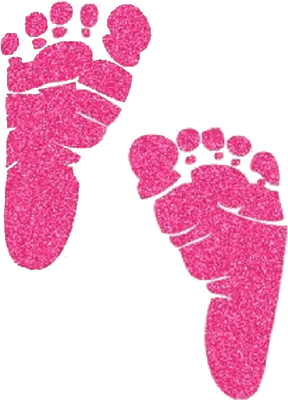 Pink Glitter Baby Footprints PNG image