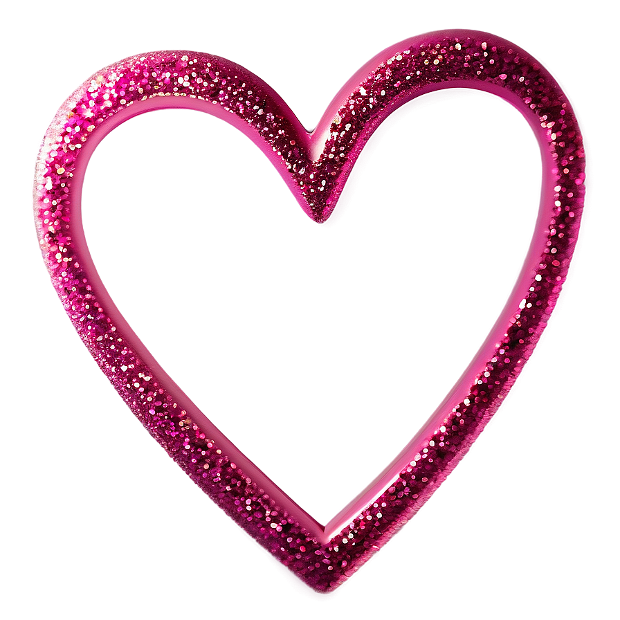 Pink Glitter Heart Png 06272024 PNG image