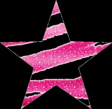 Pink Glitter Star Graphic PNG image