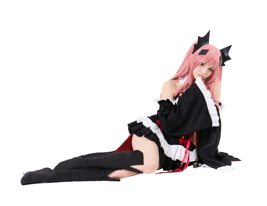 Pink Haired Anime Cosplay Character PNG image