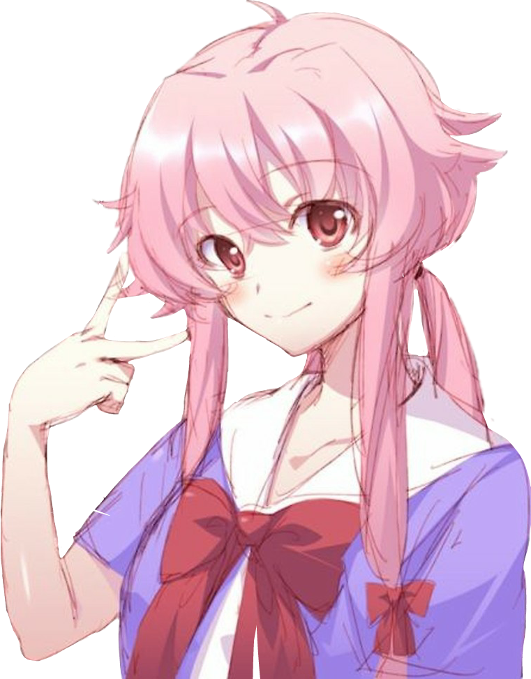 Pink Haired Anime Girl Gesture PNG image