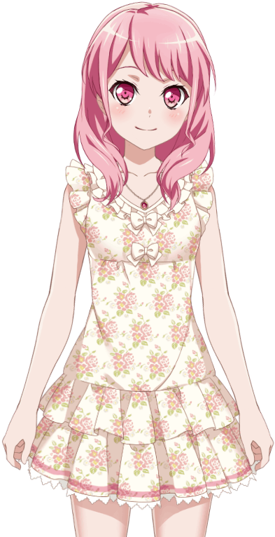 Pink Haired Anime Girl With Bangs PNG image