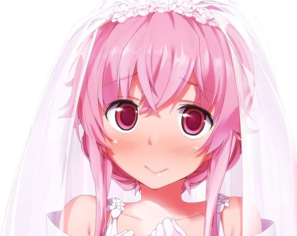 Pink Haired Anime Girlwith Flowers PNG image