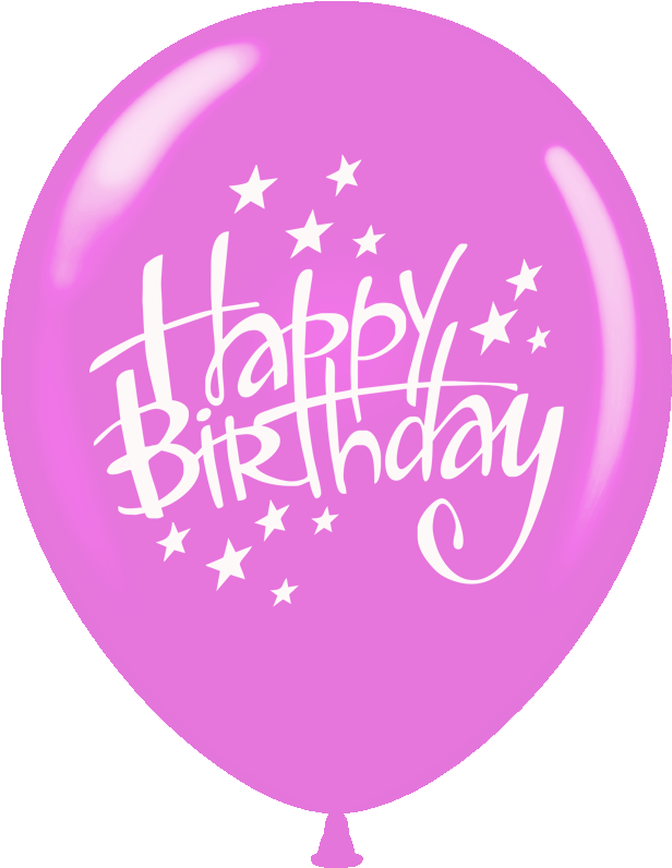 Pink Happy Birthday Balloon PNG image