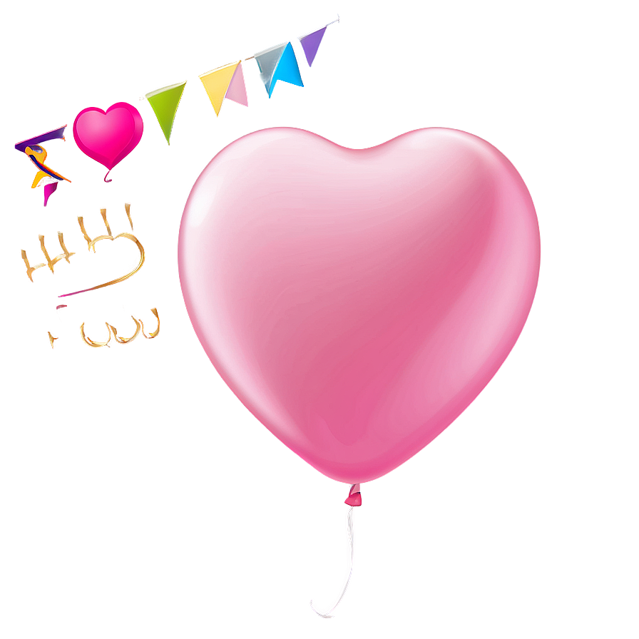 Pink Heart Balloon Png 64 PNG image