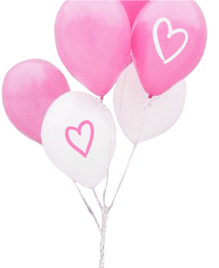 Pink Heart Balloons Kawaii PNG image