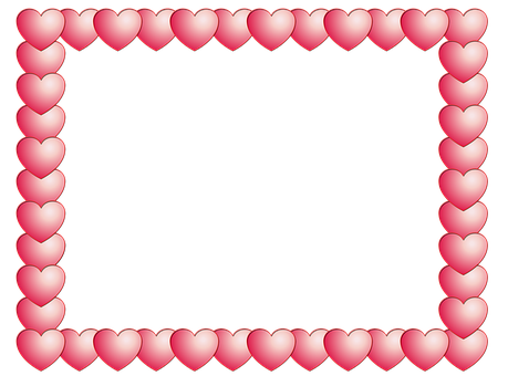 Pink Heart Border Frame PNG image