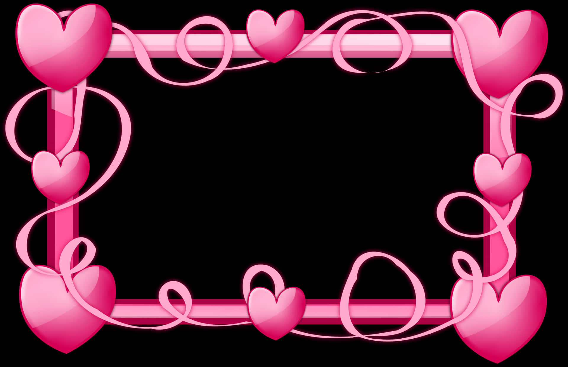 Pink Heart Border Frame PNG image