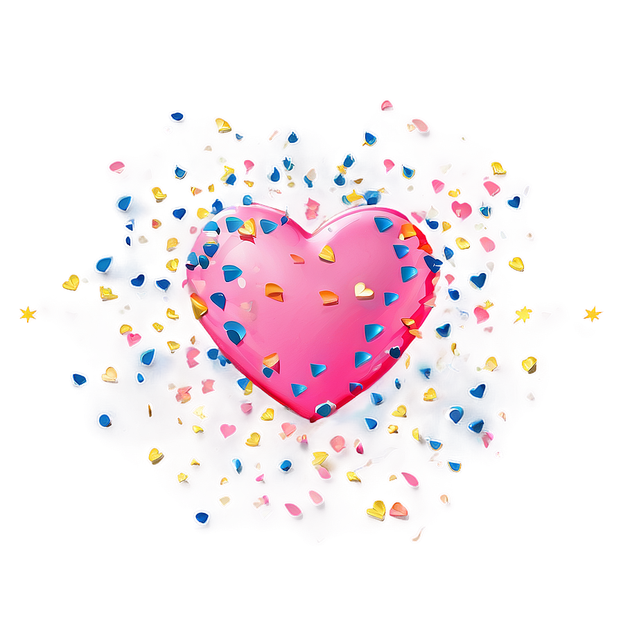 Pink Heart Confetti Png Ypv61 PNG image