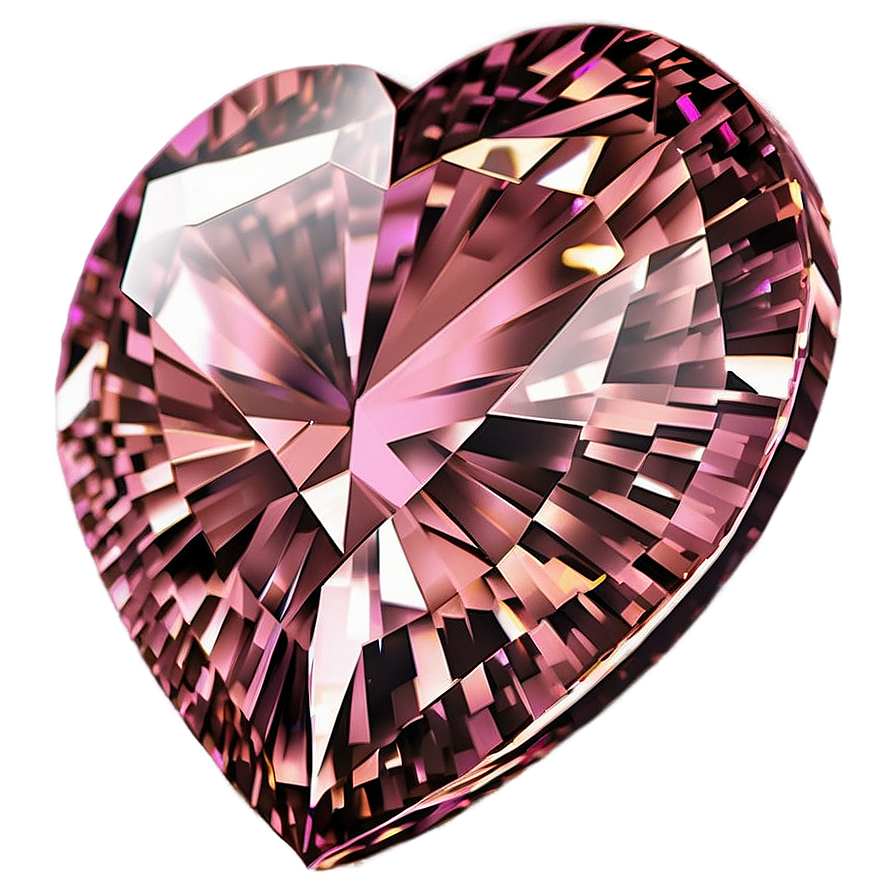 Pink Heart Diamond Brilliance Png Ghi PNG image