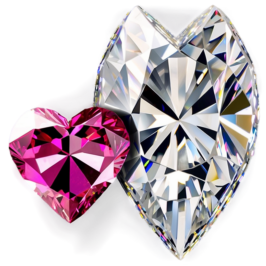 Pink Heart Diamond Brilliance Png Str PNG image