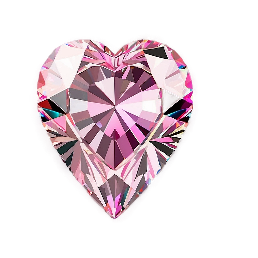 Pink Heart Diamond C PNG image