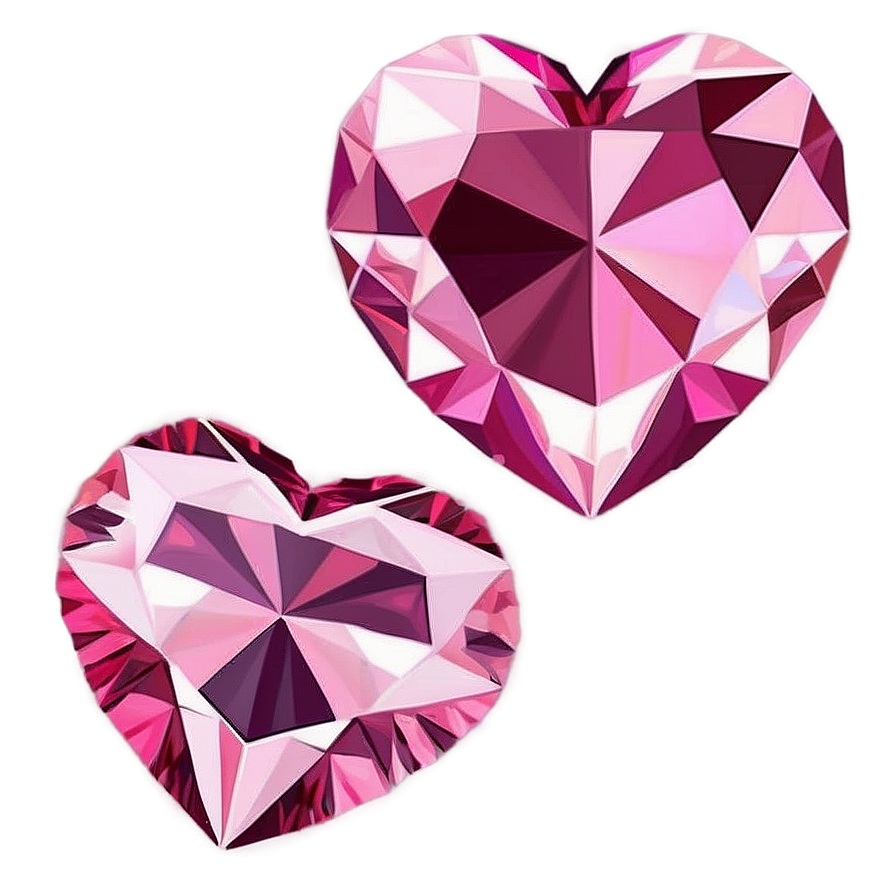 Pink Heart Diamond Dreamy Design Png 06282024 PNG image