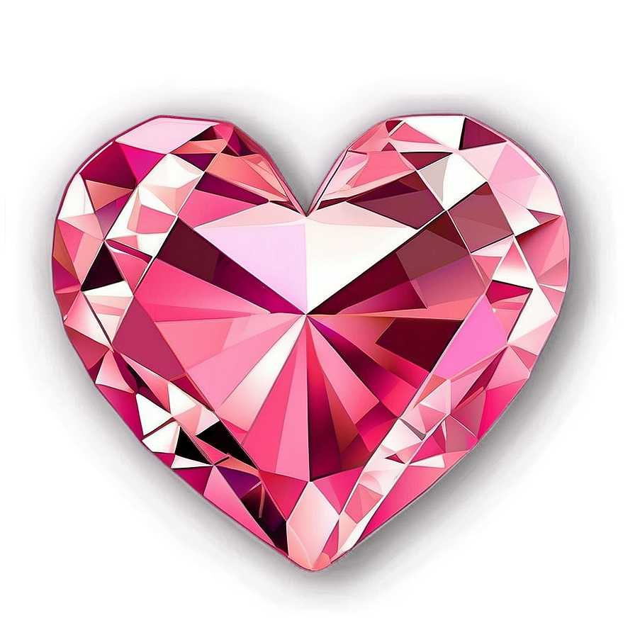 Pink Heart Diamond Dreamy Design Png 50 PNG image