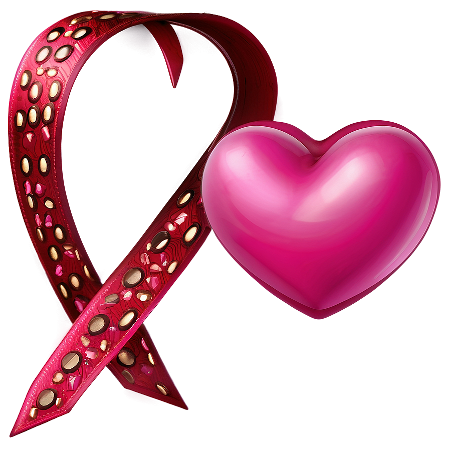 Pink Heart Emoji With Ribbon Png 06262024 PNG image