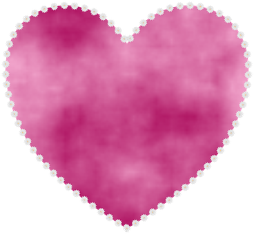 Pink Heart Floral Outline PNG image