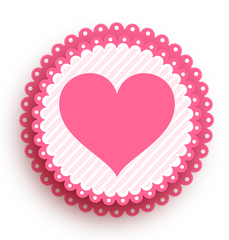 Pink Heart Graphicon Black Background PNG image