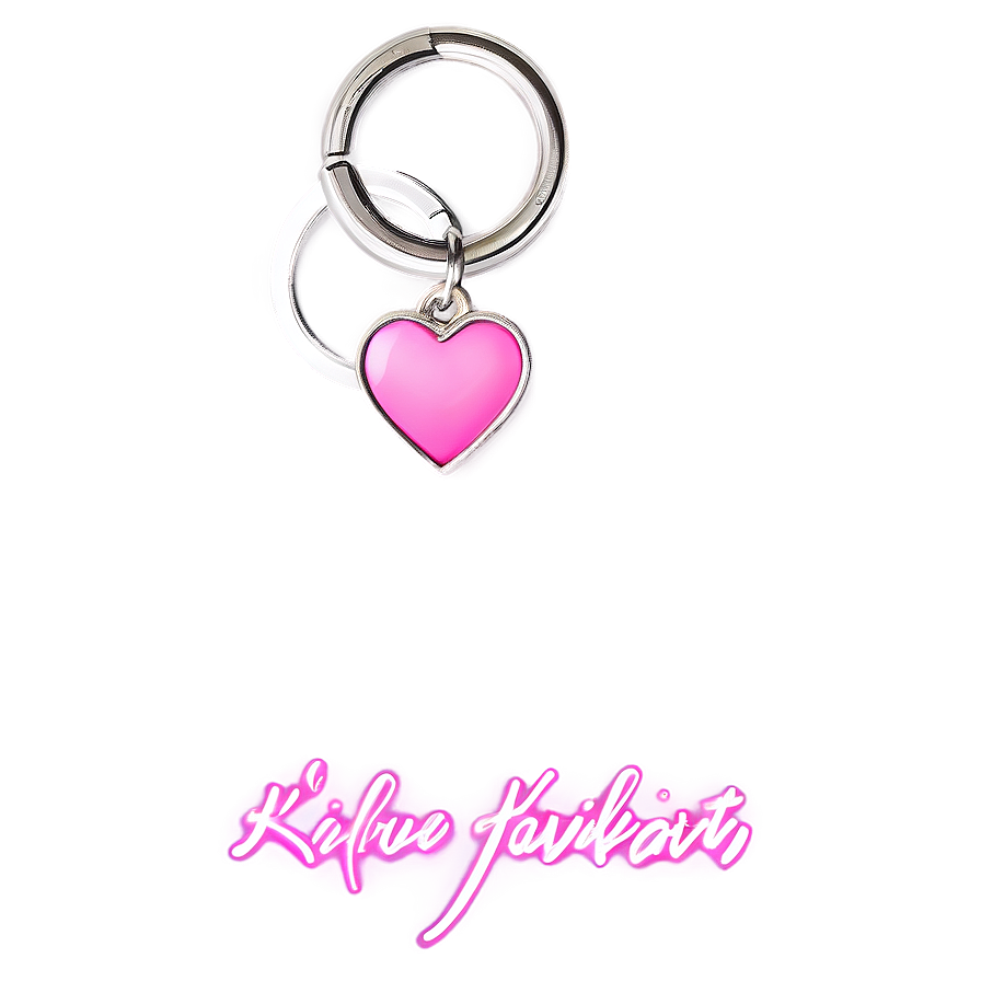 Pink Heart Keychain Png 05232024 PNG image