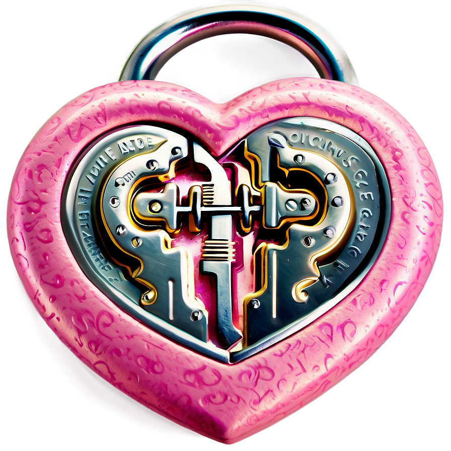 Pink Heart Lock Png 05232024 PNG image