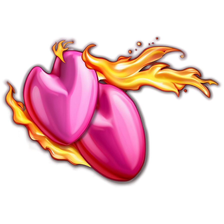 Pink Heart On Fire Png 24 PNG image