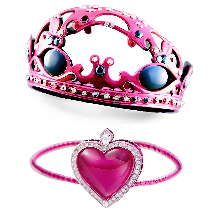 Pink Heart With Crown Png 5 PNG image