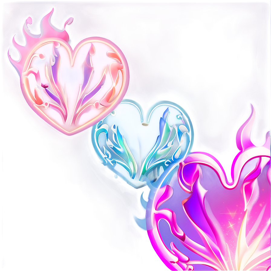 Pink Heart With Flames Png 05232024 PNG image