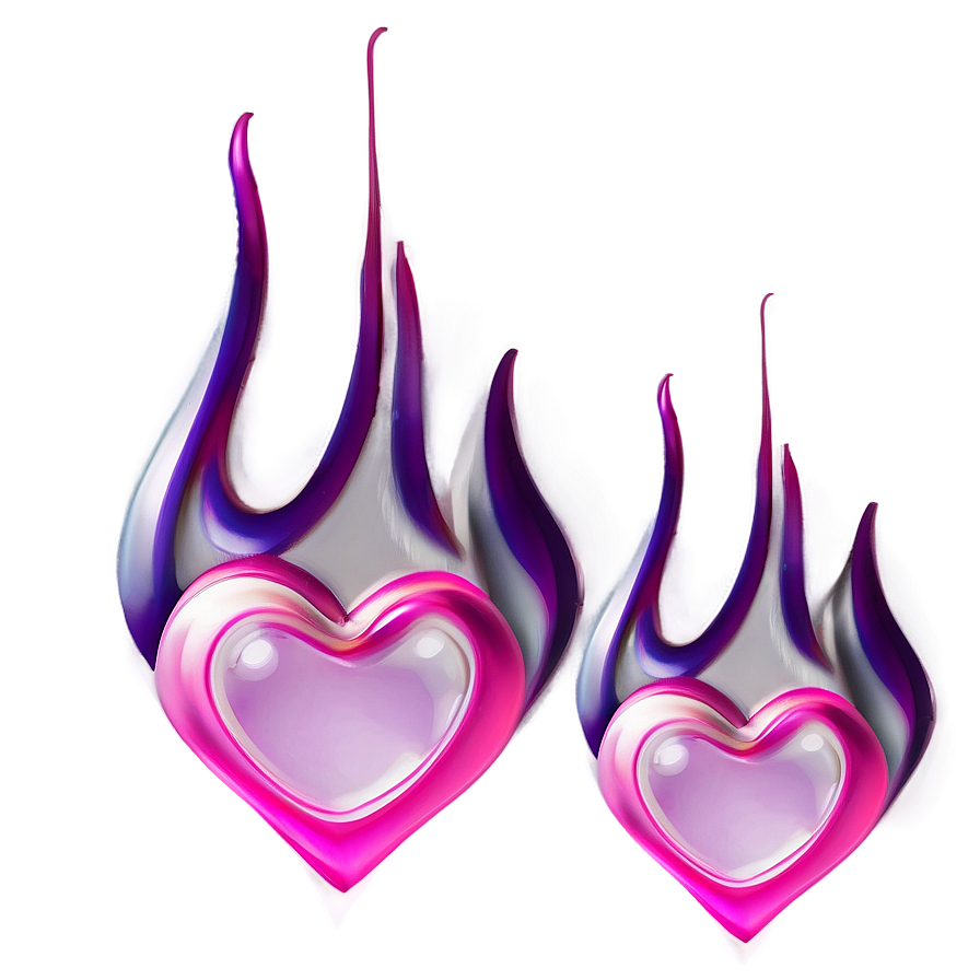 Pink Heart With Flames Png 1 PNG image