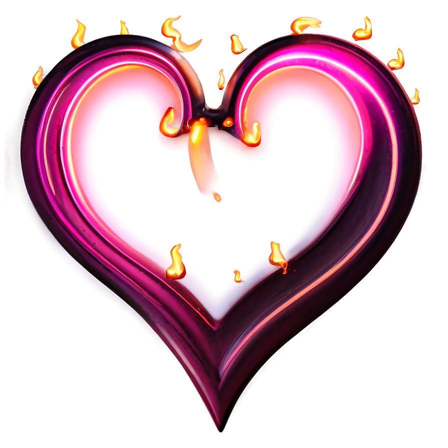 Pink Heart With Flames Png Fvj14 PNG image