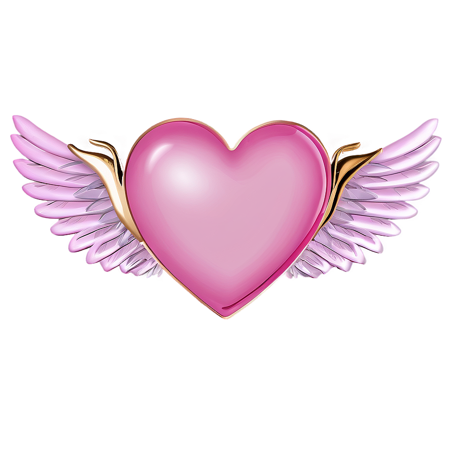 Pink Heart With Wings Png 80 PNG image