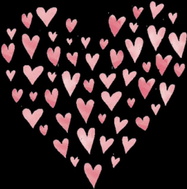 Pink Hearts Collage Tumblr PNG image