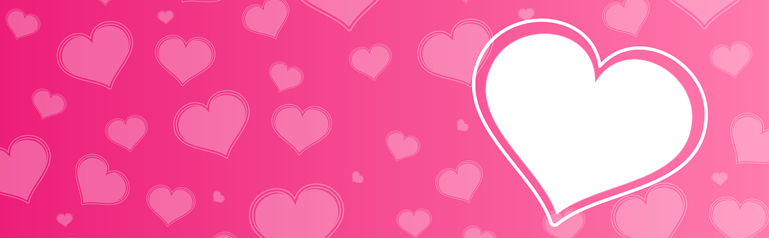 Pink Hearts Love Banner Background PNG image