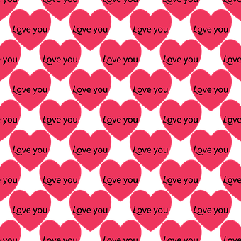 Pink Hearts Love Pattern PNG image