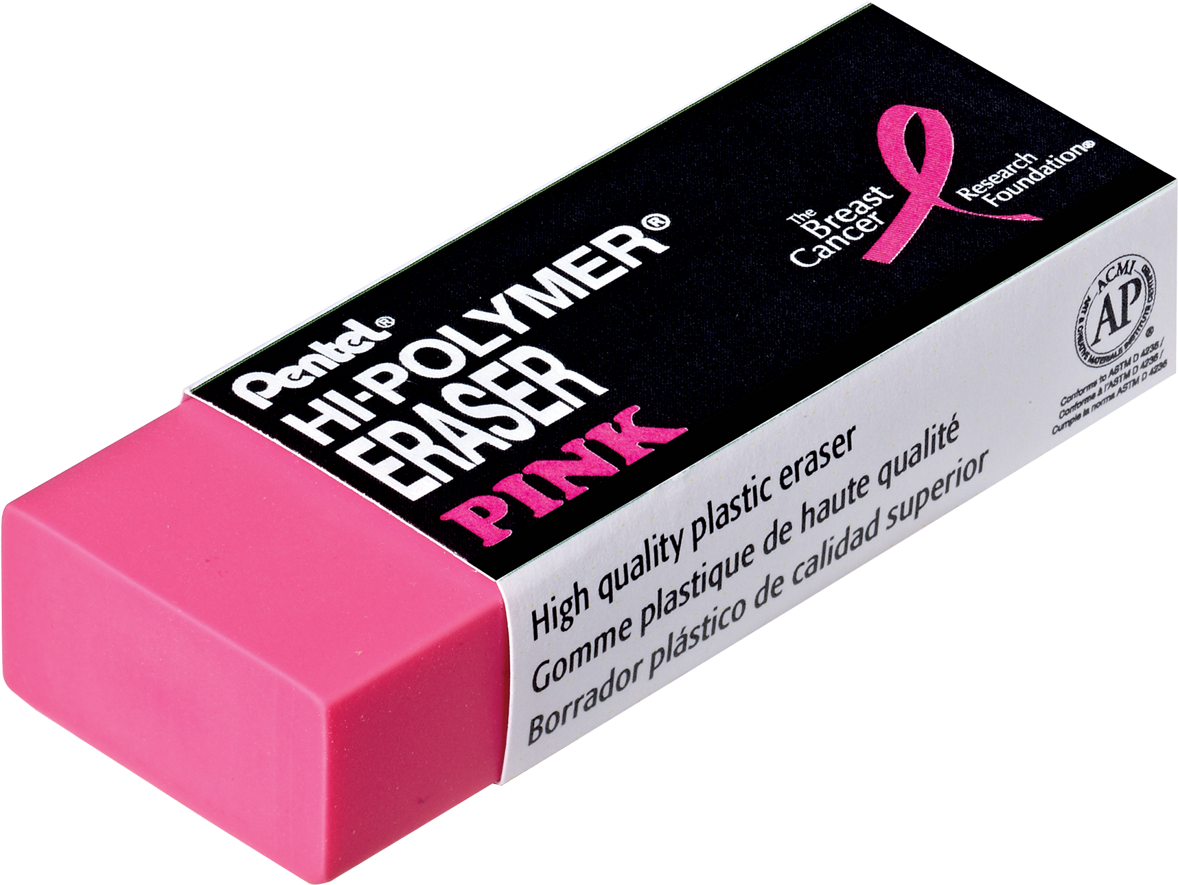 Pink Hi Polymer Eraser Breast Cancer Awareness PNG image